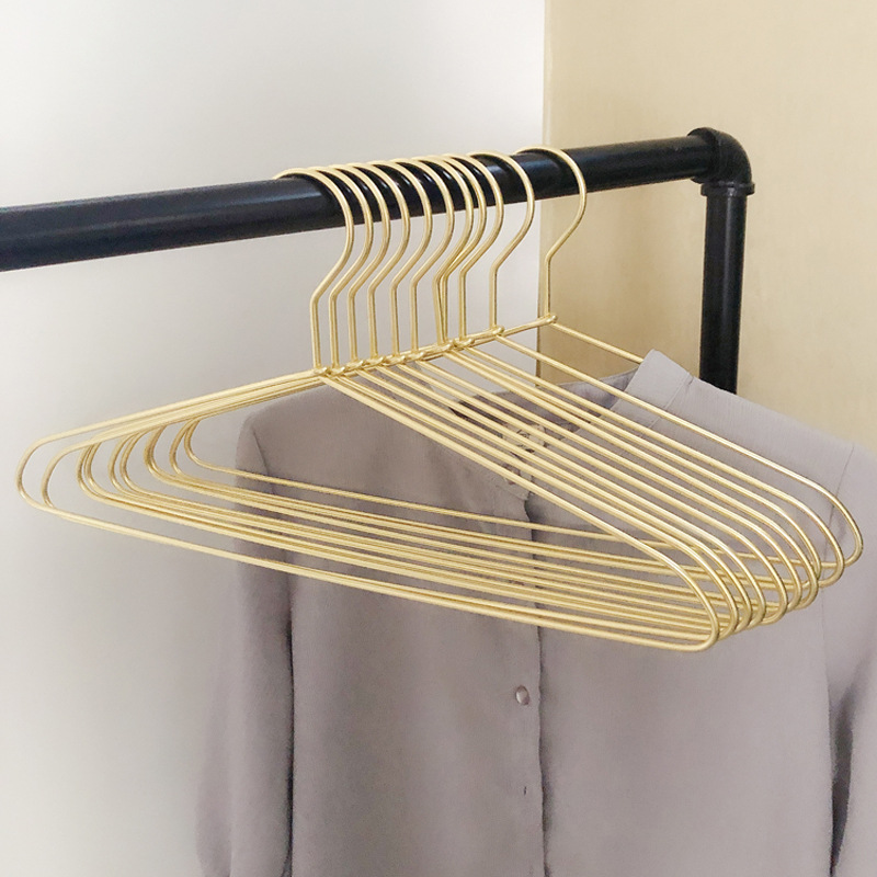 Gold Unprinted Same Style Aluminum Alloy Clothes Hanger Silver Space Aluminum Clothes Hanging Metal Non-rusting Non-slip Clothes Bracing Clip