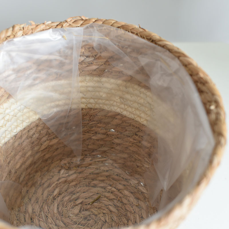 Straw Flower Basket Flower Pot Potted Creative Bamboo Basket Woven Basket Rattan Plant Bamboo Woven Flower Basket Bamboo Basket Decoration