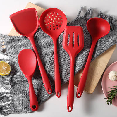 Factory direct silicone kitchenware kitchen five-piece spatula soup spoon Kitchen multifunctional cooking Silicone Spatula set