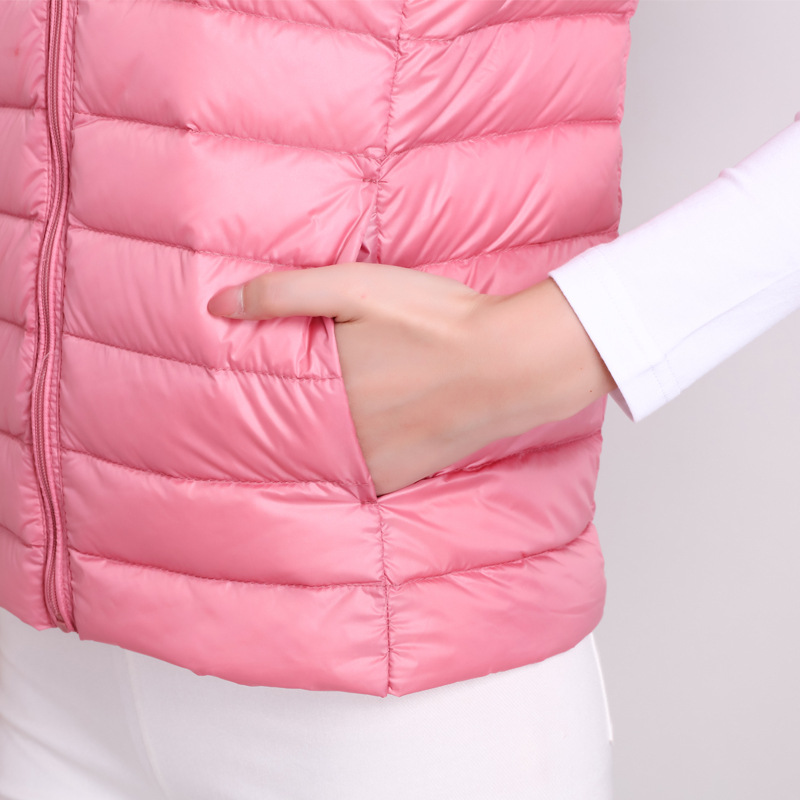 Autumn and Winter New Round Neck Down Jacket Vest Women's Lightweight Short Korean Large Size Slim-fit Warm Vest Inner Tank Vest