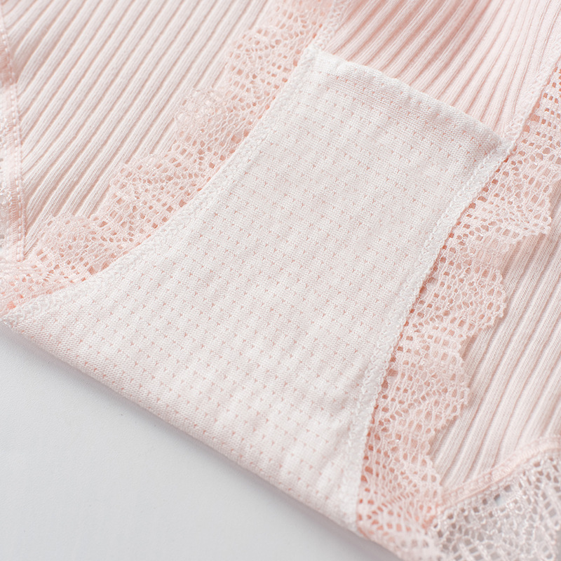 New Style Women's Lace Threaded Underwear Mid-waist Breathable Pure Cotton Bottom Comfortable Briefs Japanese Style Women's Underwear for Women