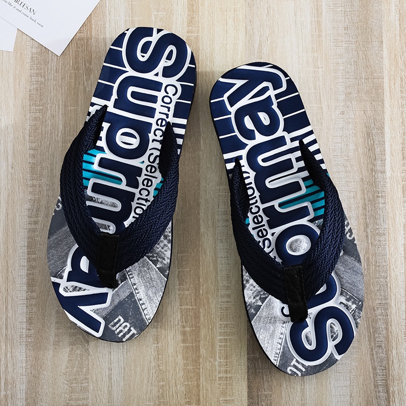 2020 New Arrival Flip-Flops Men's Korean Style Trendy All-Match Fashionable Outer Wear Non-Slip Beach Slippers Distinctive Flip-Flops Sandals
