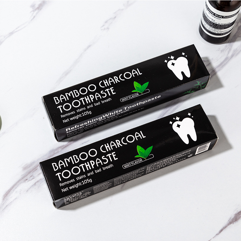 Shake sound Bamboo activated carbon Bamboo charcoal crystal black paste coconut shell toothpaste fresh breath tooth stains factory wholesale