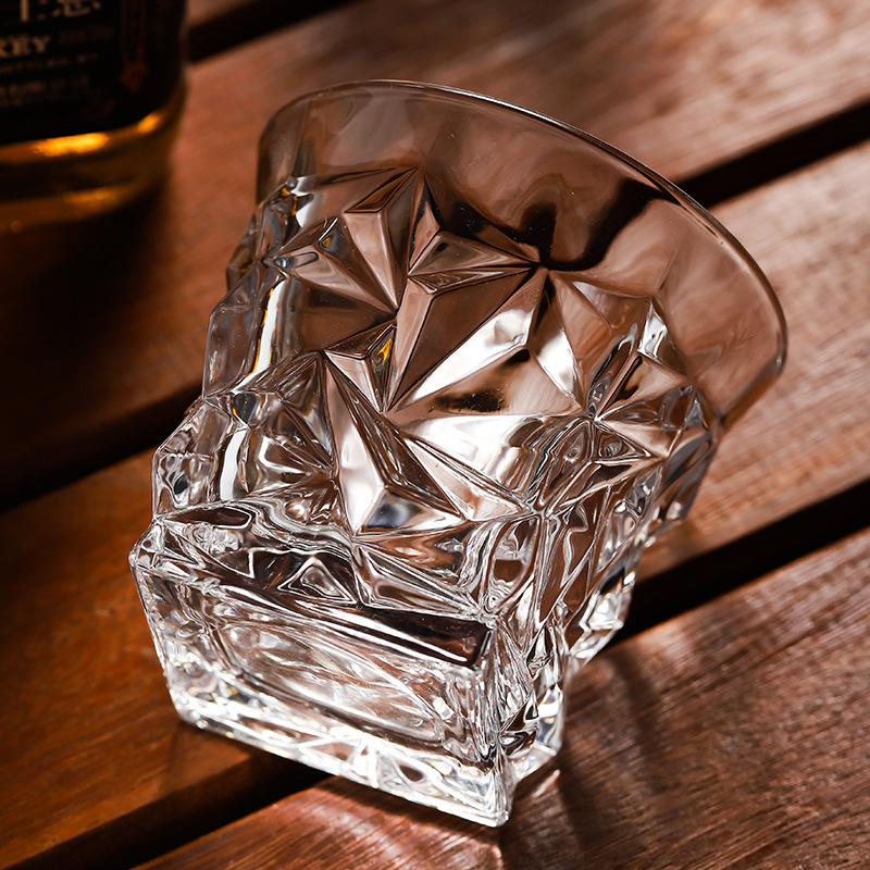 Whisky Cup Thick Bottom European Style Glass Wine Glass Vertical Pattern Diamond Wine Glass Spirits Creative Whisky Wine Cup Set