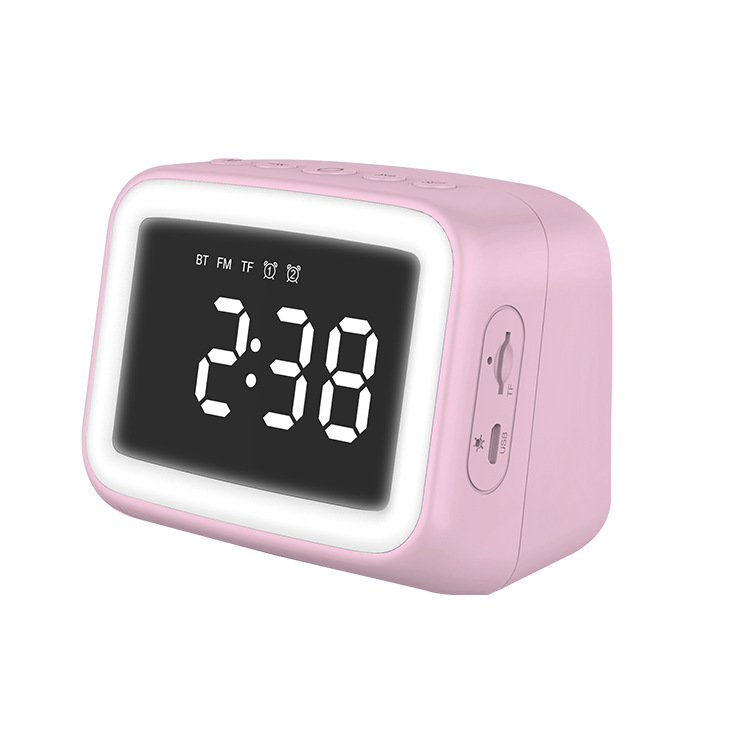 Bluetooth speaker cross-border explosions factory direct supply mini mirror clock nightlight card FM gift Bluetooth stereo