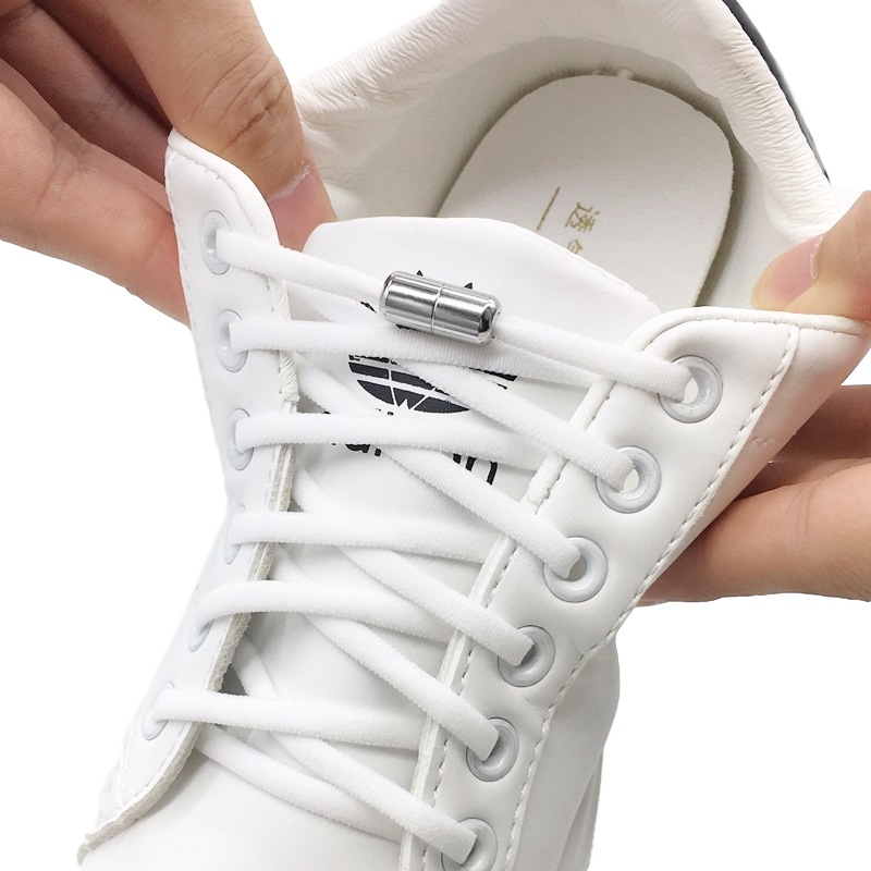 Foreign trade preferred new alloy material metal buckle lazy shoelace children adult elastic tie-free elastic lace-free