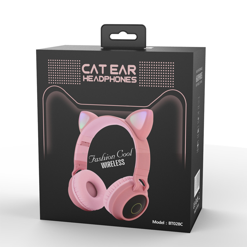 New Cat Ear Headset Bluetooth Headset Wireless Luminous Headset Computer E-sports Headset Cross-border Explosions