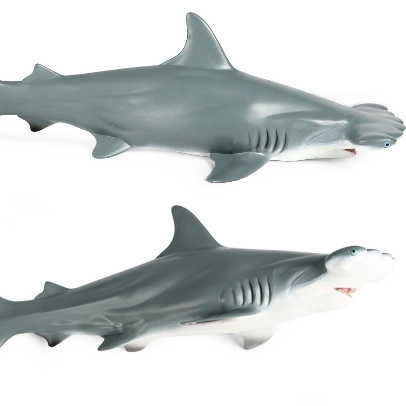 Children's simulation marine animal model toy plastic ornaments shark hammerhead shark tiger shark great white shark Megalodon shark