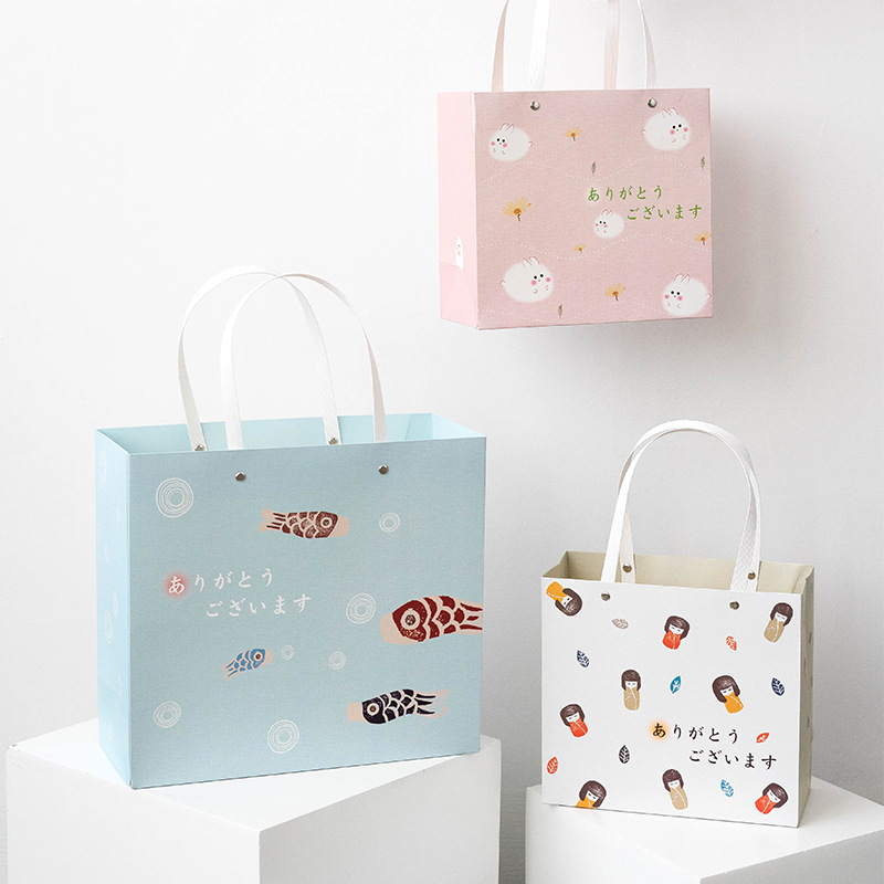 Senyu Leaf Holiday Gift Bag Portable Paper Bag Children's Birthday Cute Large Japanese and Korean Style Children's Rivet Bag