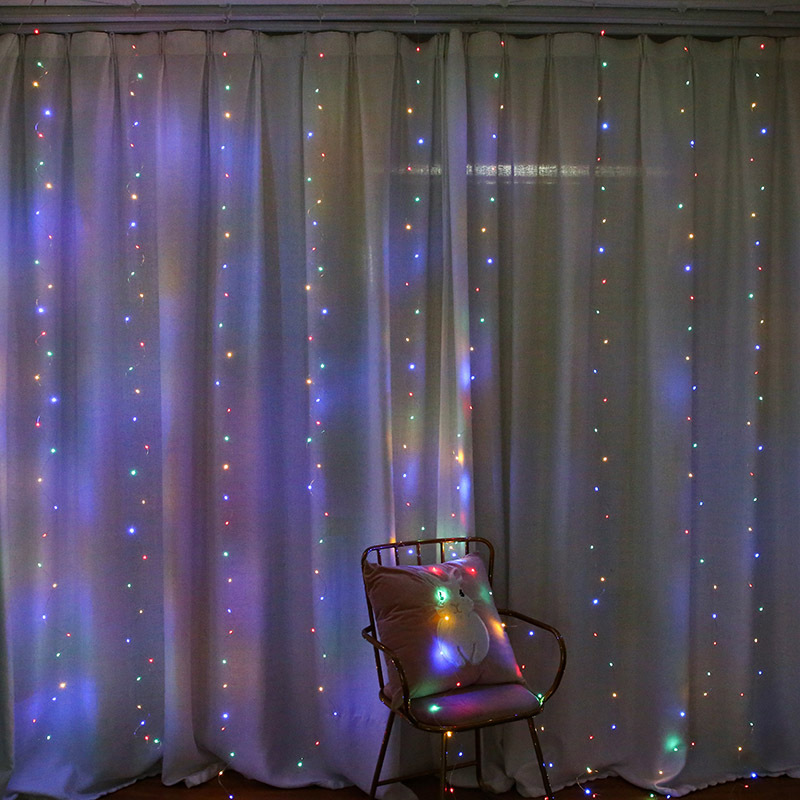 Amazon hot style USB remote control copper curtain lamp 3*3 M festival room decoration lantern curtain string