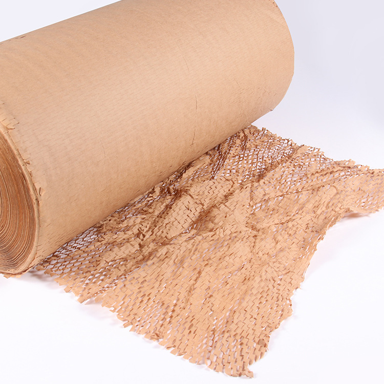 Source factory honeycomb paper packaging Kraft paper express shockproof buffer flowers gift packaging art mesh paper