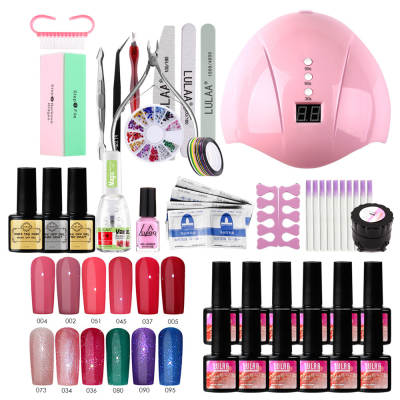 Cross-border hot sale Nail Polish glue suit nail gel manicure suit UV/LED Nail phototherapy machine lamp wholesale