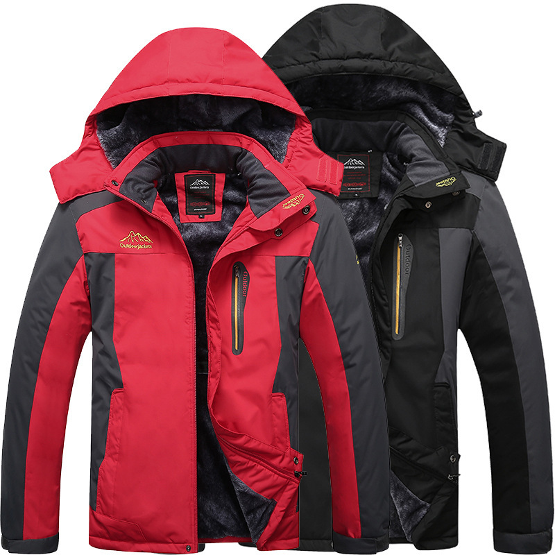 Cross-border foreign trade Amazon large size men's assault clothing plus velvet padded outdoor windproof cold-proof cotton-padded jacket men's coat