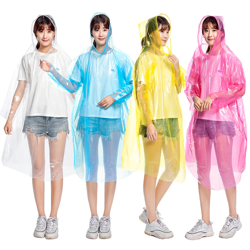 Thickened Card Type Disposable Raincoat Long Full Body Adult Children's Travel Playground Water Rafting Unisex