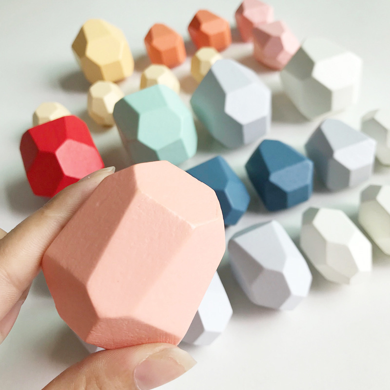 Nordic Early Education Educational Colorful Building Blocks Stacked Stacked Stacked Music Toy Ornaments Training Boys and Girls Stones