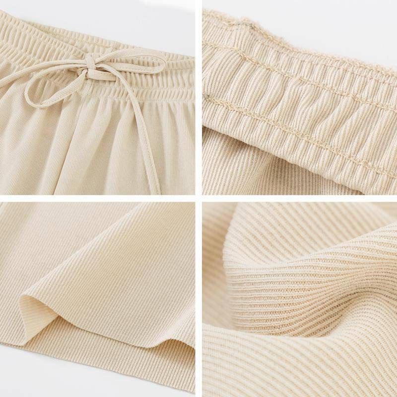 Ice Silk Wide-leg Pants Women's Summer Student's Korean-style Drooping Loose All-match High Waist Elasticated Thin Straight Pants Ankle-length Pants