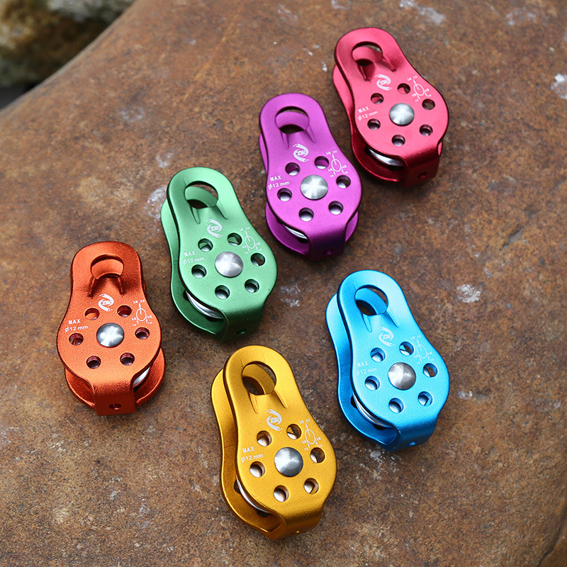 Fixed climbing pulley mountaineering single pulley transportation hoisting pulley outdoor crossing pulley cableway transportation equipment