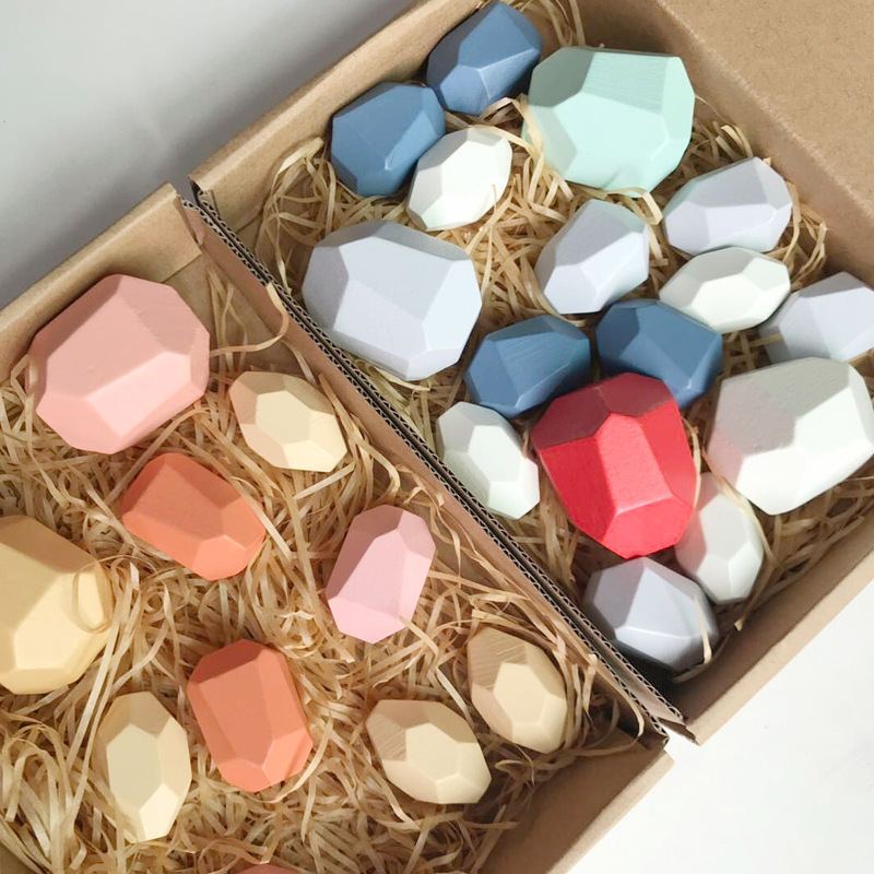 Nordic Early Education Educational Colorful Building Blocks Stacked Stacked Stacked Music Toy Ornaments Training Boys and Girls Stones