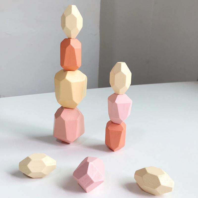 Nordic Early Education Educational Colorful Building Blocks Stacked Stacked Stacked Music Toy Ornaments Training Boys and Girls Stones