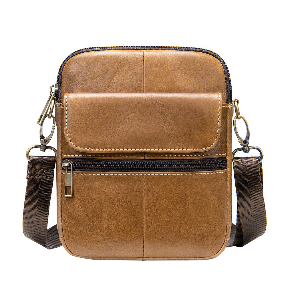 men's Waist Bag 2021 New Crossbody Bag Shoulder Bag men's Bag Genuine Leather men's Bag Top Layer Cowhide Large Screen Mobile Phone Bag