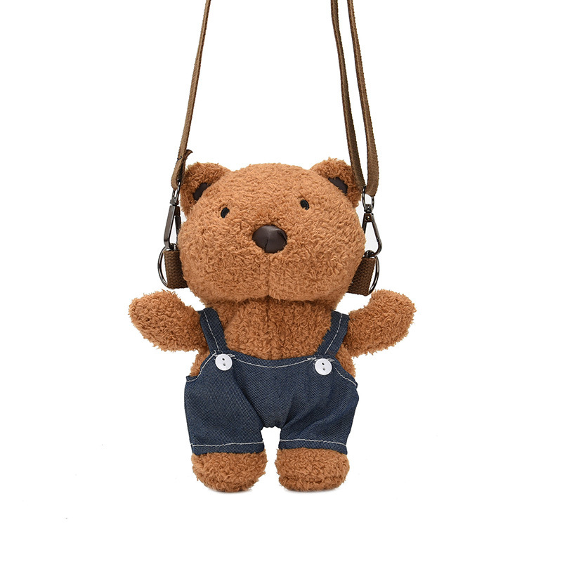 Korean Style insi Cute Plush Bag Women's Mini Doll Crossbody Backpack Cartoon Student Bear Shoulder Bag