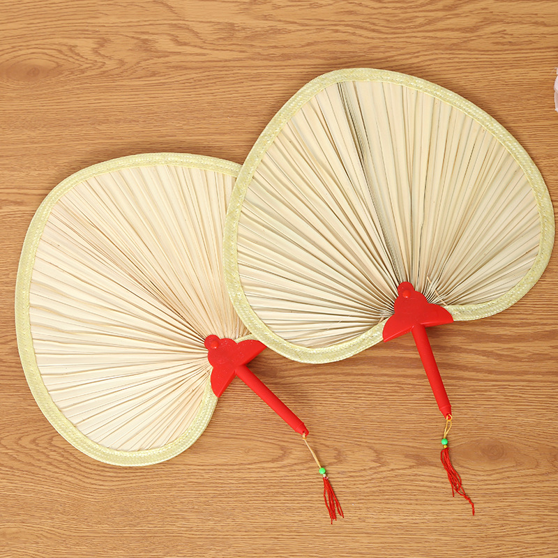 Summer Portable Old Style Cattail Fan Hand-Woven Chinese Style Baby Household Glass Fan Classical Banana Fan Handmade Large Cattail Fan