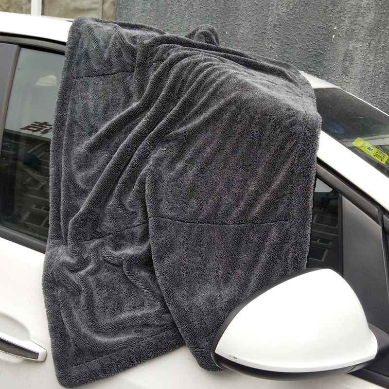 二層厚さ加撚お下げ布吸水洗車タオル専用極細繊維車拭きタオル自動車清掃用品