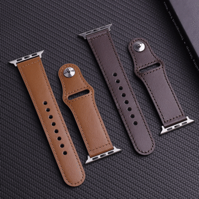 For apple watch Strap iwatch543SE Universal Business Single Nail Cowhide apple watch 6 Strap