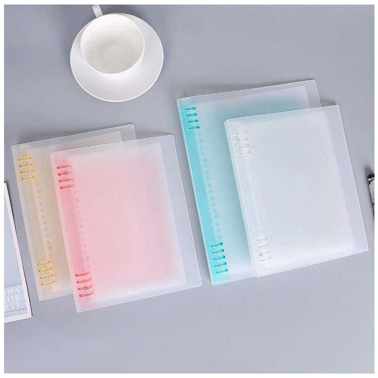 Four Color Light Color Stationery PP Plastic Loose-leaf Notebook Set Customized B5 Loose-leaf Coil Hand Account Case Customized