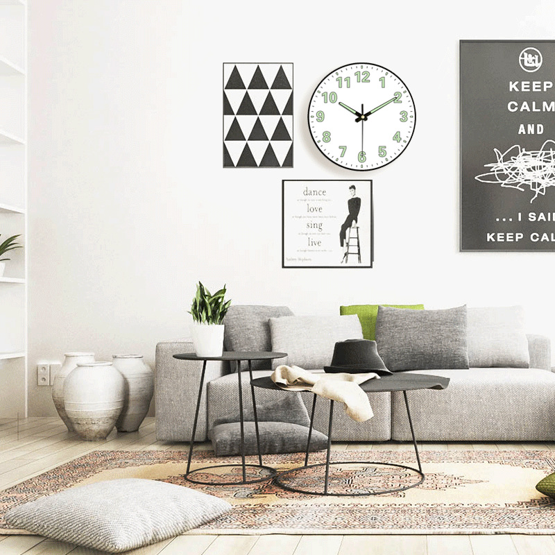 [12 inch 30cm] luminous clock Wall watch living room personalized creative simple mute modern fashion clock