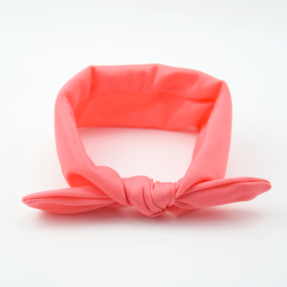 European and American children's knotted hair band elastic rabbit ears headband solid color headband ins baby bow hair accessories