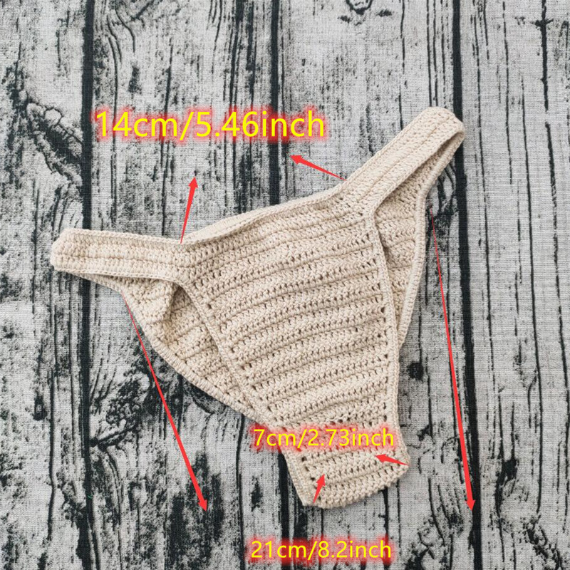 2021 AliExpress Wish Unisex Sexy Ventilated Underwear Handmade Crochet Sunbathing G-string