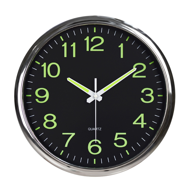 12 inch 30CM luminous plastic wall clock quartz clock bedroom living room hanging clock simple clock with LOGO