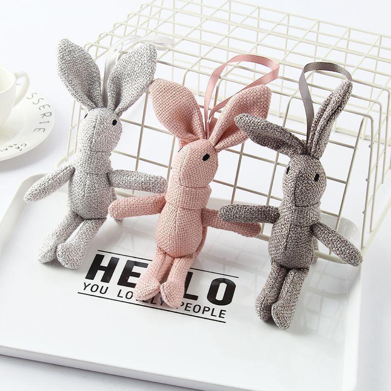 Plush toy wish rabbit doll new linen long-legged rabbit bag bouquet pendant diy scarf rabbit doll