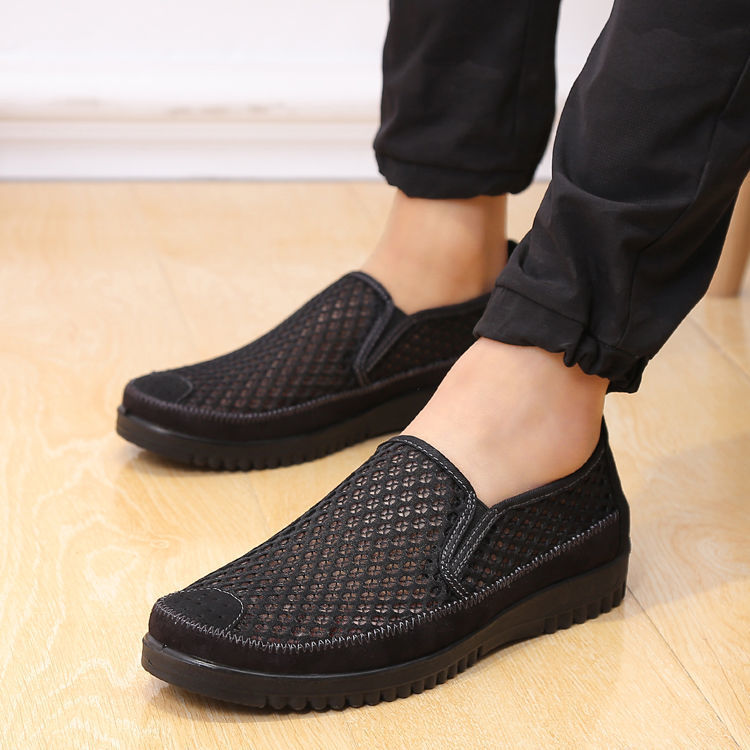 New summer men's casual shoes old Beijing cloth shoes mesh shoes breathable non-slip shoes dad shoes middle-aged and elderly sandals
