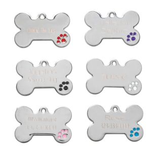 Pet supplies drop oil metal dog tag lettering dog bone identity collar listing Monochrome fashion manufacturers direct supply