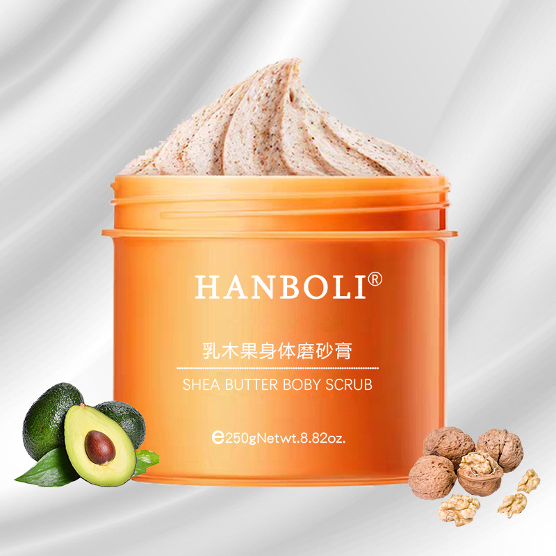 Han Boli Shea Fruit Body Scrub Softens Dead Skin Pimples Body Whitening Shower Gel Moisturizing and Moisturizing cnza