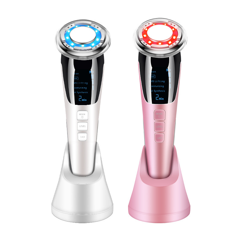 Cross-border home beauty instrument EMS photon skin rejuvenation instrument firming lifting face massage hot and cold color light guide instrument