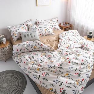 Thickened sanding three-piece four-piece set simple autumn and winter single bed sheet quilt cover small fresh bedding manufacturers wholesale
