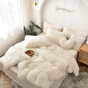 Mink velvet four-piece plush Crystal velvet quilt cover Amazon cross-border foreign trade three or four-piece factory wholesale