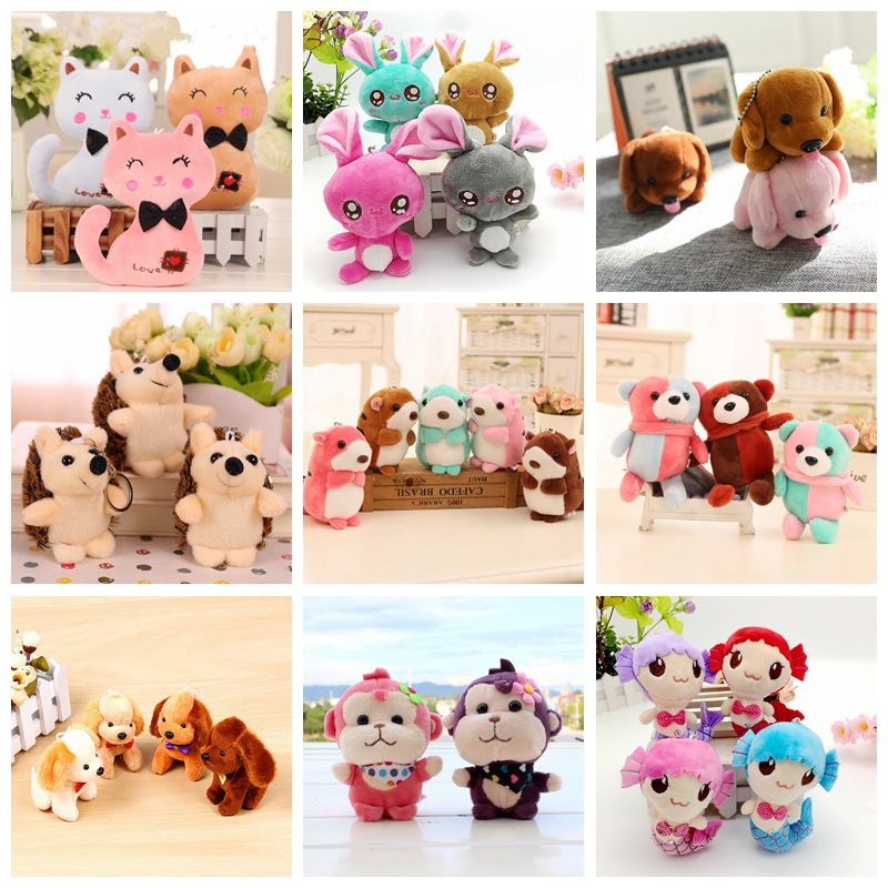 Cute Cute 4-inch Cartoon Plush Keychain Bag Pendant Small Doll Wedding Gift