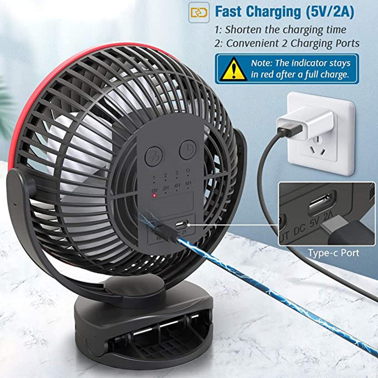 usb small fan 8 inch high wind rechargeable mini portable desktop clip air circulation fan a generation of hair