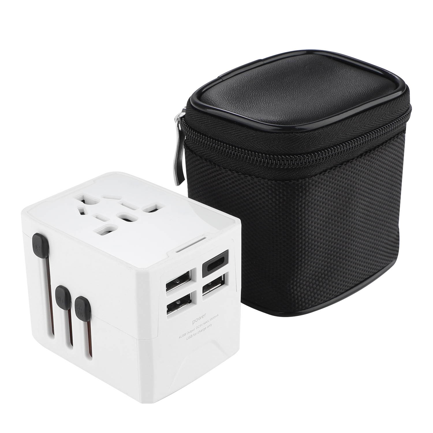 廠家直銷全球通用轉換插頭3USB+TYPC旅行插座可絲印logo亞馬遜