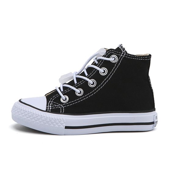 Children's Canvas Shoes 2023 Spring and Autumn High-top Lace-up Korean-style All-match Boys and Girls Shoes Parent-child Shoes Casual Cloth Shoes