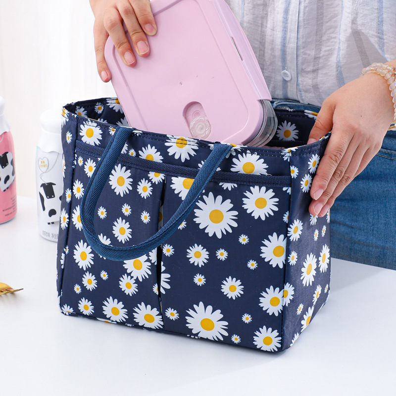 Japanese-style Daisy office worker portable lunch bag student lunch box bag lunch insulation bag with meal insulation cold bag