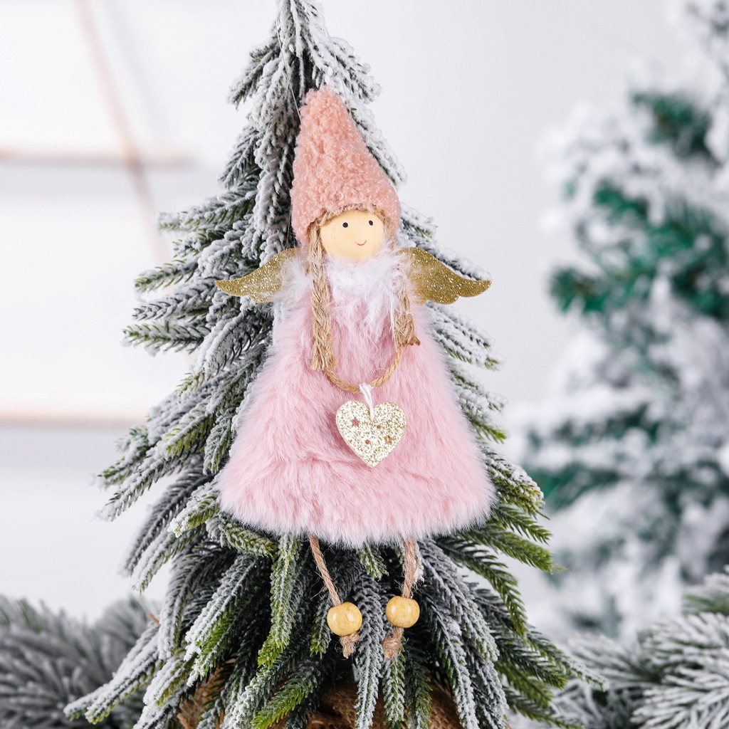 New Angels Cross-border Plush Girls Christmas Supplies Christmas Tree Decoration Pendant Small Hanging Christmas