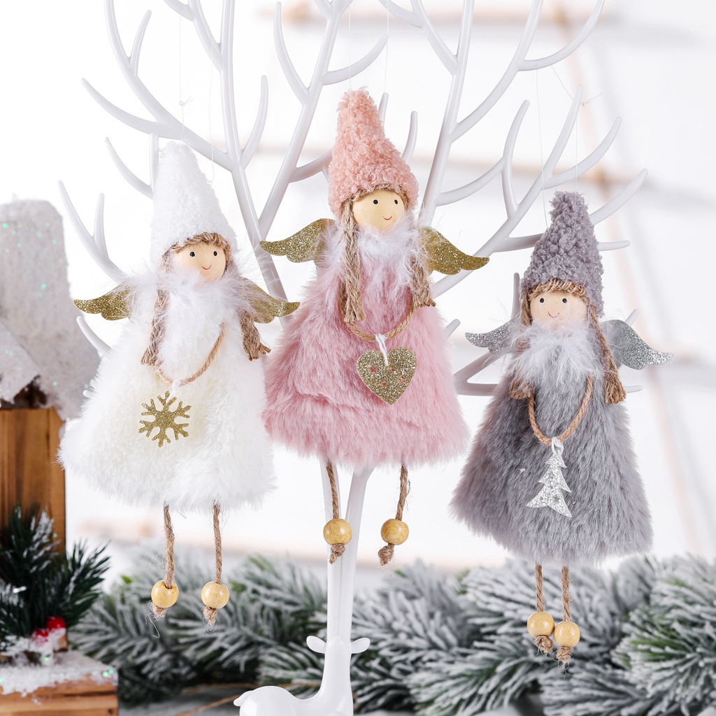 New Angels Cross-border Plush Girls Christmas Supplies Christmas Tree Decoration Pendant Small Hanging Christmas