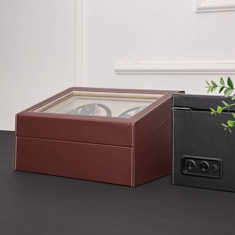 Watch box double-headed two-color PU electric motor box automatic winding watch box watch shaker mechanical watch shaker