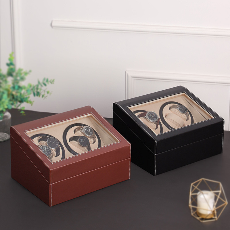 Watch box double-headed two-color PU electric motor box automatic winding watch box watch shaker mechanical watch shaker