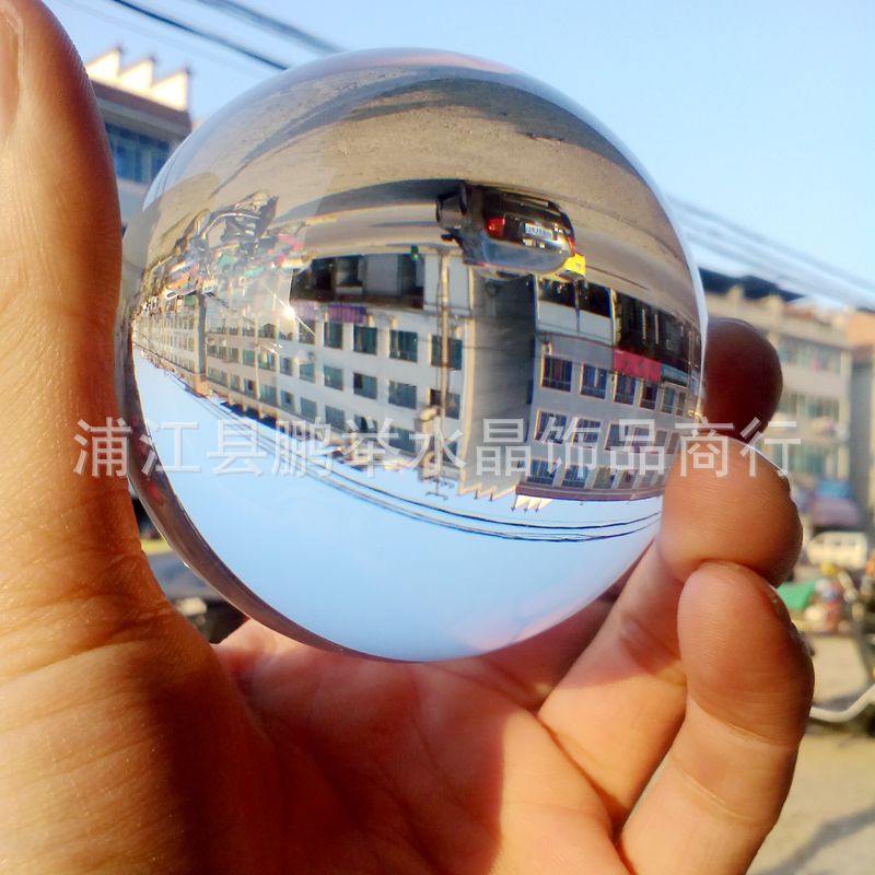 Transparent Crystal Ball Ornaments K9 Glass Ball Base Carving Art Deco Crafts Size 12mm-200mm White